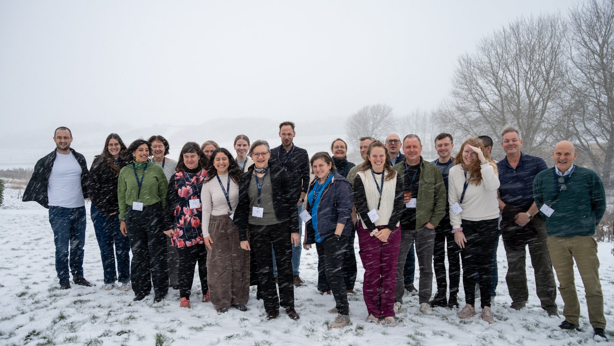Wheat Alliance consortium group photo in the snow outside Aarhus, January 2026